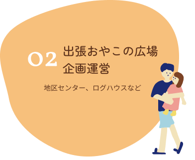 出張おやこの広場・企画運営 地区センター、ログハウスなど